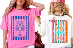 Striped Sweet Summer Time Png, Preppy Summer Shirt Design Product Image 2