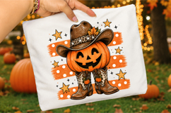 Striped Western Pumpkin png,Pumpkin Boots PNG Product Image 3