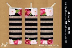 Rose gold roses skinny tumbler sublimation design Product Image 2