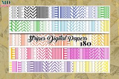 Stripes Colorful Digital Scrapbooking Papers, Bundle Papers Product Image 1