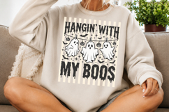 Stripes Funny Hanging Ghosts Halloween PNG, Hangin’ With My Product Image 2