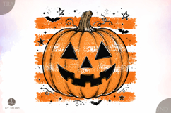 Stripes Halloween Pumpkin PNG,Trendy Halloween Design Product Image 1