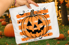 Stripes Halloween Pumpkin PNG,Trendy Halloween Design Product Image 3