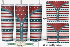 20 oz Tumbler Sublimation Design | Stripes Stars July 4th Product Image 1