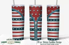20 oz Tumbler Sublimation Design | Stripes Stars July 4th Product Image 2