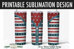 20 oz Tumbler Sublimation Design | Stripes Stars July 4th Product Image 3