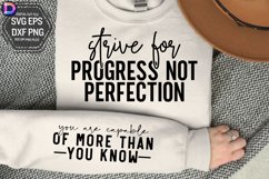 Strive for progress not Sleeve SVG, Inspirational Sleeve SVG Product Image 1