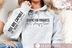 Strive for progress not perfection Sleeve SVG Design Product Image 1