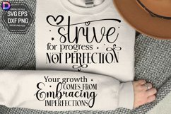 Strive for progress not perfection Sleeve SVG Product Image 1