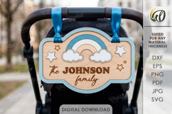 3D Baby Stroller Signs Bundle Laser Cut. Stroller Tag SVG Product Image 2