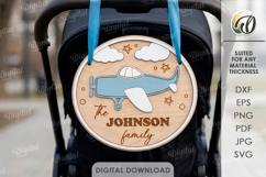 3D Baby Stroller Sign Laser Cut. Stroller Tag SVG Product Image 1