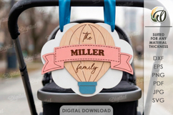 3D Baby Stroller Sign Laser Cut. Stroller Tag SVG Product Image 1