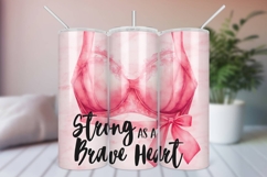 Bra Lingerie Breast Cancer Sublimation Tumbler Wrap PNG Product Image 1
