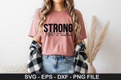 Strong as a Mother - Mother's Day SVG Design Product Image 1