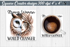 Square Coasters | Strong woman | Woman sublimation Product Image 1