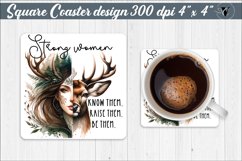 Square Coasters | Strong woman | Woman sublimation Product Image 1