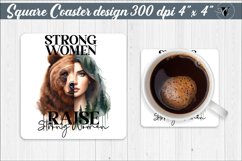 Square Coasters | Strong woman | Woman sublimation Product Image 1