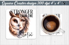 Square Coasters | Strong woman | Woman sublimation Product Image 1