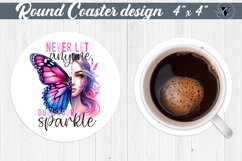Round Coaster | Strong woman Product Image 1