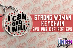 Strong Woman Keychain SVG Design | Strong Quotes SVG Design Product Image 1
