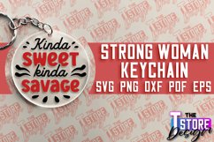 Strong Woman Keychain SVG Design | Strong Quotes SVG Design Product Image 1