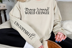 Strong woman world changer Sleeve SVG Design Product Image 2
