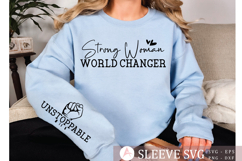Strong woman world changer Sleeve SVG Product Image 1
