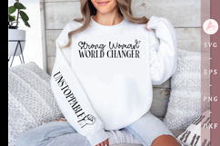 Strong woman world changer Sleeve SVG Design Product Image 1
