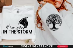 Stronger In The Storm Sleeve SVG, Christian SVG Design Product Image 1