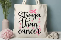 Stronger Than Cancer SVG, Breast Cancer SVG Design Product Image 3
