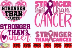 Stronger Than Cancer SVG | Breast Cancer SVG | Cancer SVG Product Image 3