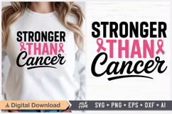 Stronger Than Cancer SVG | Breast Cancer Awareness SVG Product Image 1