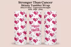 Stronger Than Cancer skinny tumbler sublimation wrap with high resolution and transparant background are for 20oz and 30oz skinny tumbler