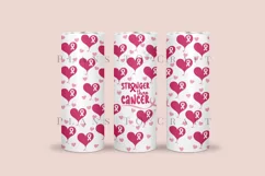 Stronger Than Cancer skinny tumbler sublimation wrap with high resolution and transparant background are for 20oz and 30oz skinny tumbler
