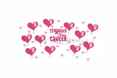 Stronger Than Cancer starbucks 16oz hot cup tumbler wrap svg presized template for tumbler grande suitable for cricut and silhouette