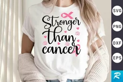 Stronger Than Cancer SVG, Breast Cancer SVG Design Product Image 1