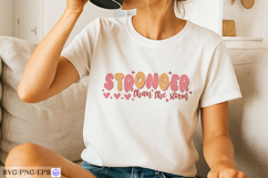 Stronger than the storm t shirt design inspirational quote Product Image 2