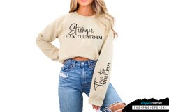 Stronger Than The Storm Sleeve SVG, Inspirational SVG Design Product Image 1
