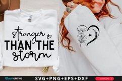 Stronger Than The Storm Sleeve SVG, Motivational SVG Design Product Image 1