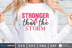 Stronger than the storm SVG, Breast Cancer SVG Design Product Image 1