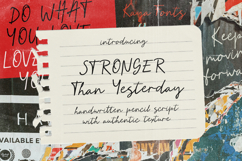 Handwritten Pencil Script Font - Stronger Than Yesterday Product Image 1