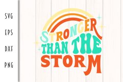 Retro Motivational SVG - Stronger Than the Storm Cut File Product Image 2