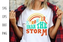 Retro Motivational SVG - Stronger Than the Storm Cut File Product Image 3