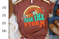 Retro Motivational SVG - Stronger Than the Storm Cut File Product Image 4