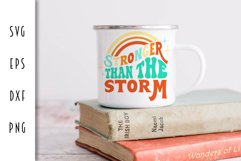 Retro Motivational SVG - Stronger Than the Storm Cut File Product Image 1