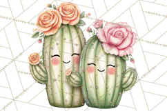 Cute Cactus Valentine Clipart, Love Plant PNG, Heart Cactus Product Image 5