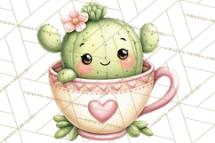 Cute Cactus Valentine Clipart, Love Plant PNG, Heart Cactus Product Image 2