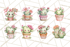 Cute Cactus Valentine Clipart, Love Plant PNG, Heart Cactus Product Image 3