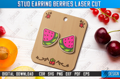 Stud Earrings Berries Laser Cut Bundle, Jewelry Template SVG Product Image 12