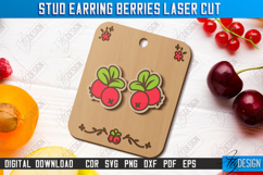 Stud Earrings Berries Laser Cut Bundle, Jewelry Template SVG Product Image 6